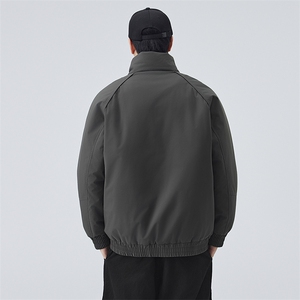 现货美式高街休闲夹克冬季三防立领纯色户外工装加厚棉服外套图片