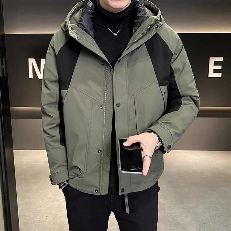 B3533713P245标50白鸭绒军绿可拆脱羽绒内胆男士冲锋衣,男装羽绒服,电商B353