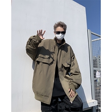 2024新款立领工装上衣潮牌休闲夹克外套宽松设计百搭男W8281-P60，男装夹克，星座512-4