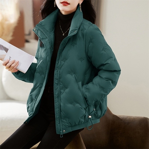 2025冬装新款扇形提花夹克羽绒服图片