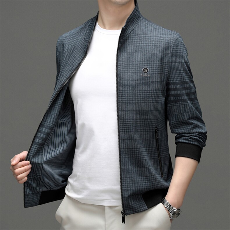 M55353-2钱塘2020-3春秋新款中年男士立领夹克简约休闲外套P113,男装夹克,钱塘207-3