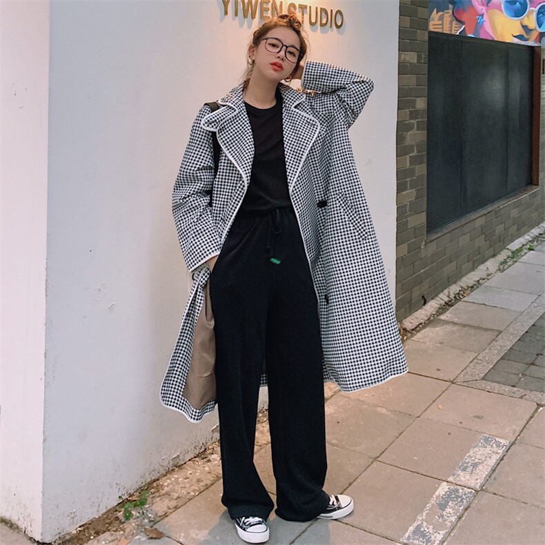 271-9702-P135新款中长款格子风衣外套控价188,女装风衣,浙宝271