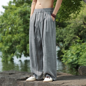风亚麻褶皱休闲长裤 星座 815-8601p110图片