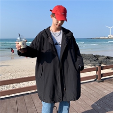F1007/P80秋装货足男士风衣韩版潮流中长款大码宽松外套男装，男装风衣，电商A141