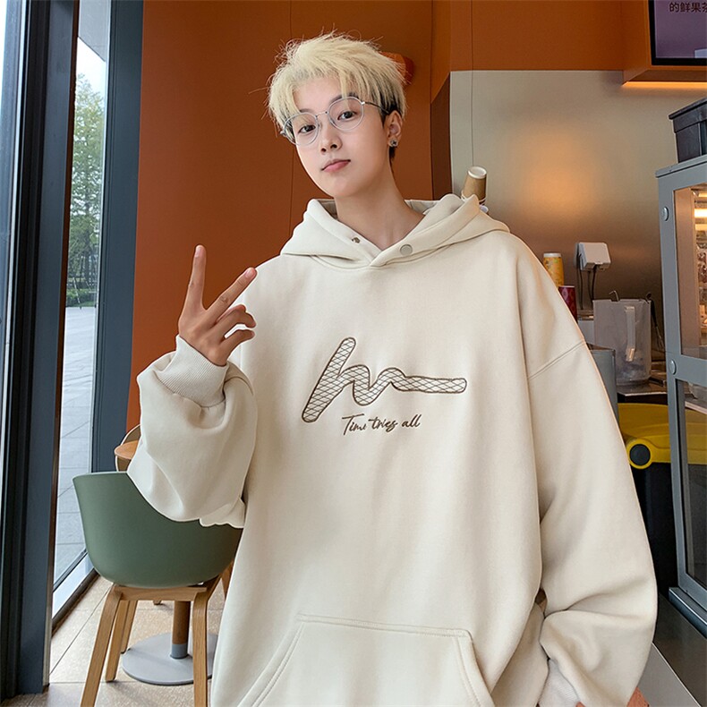 供抖音大大重磅港风刺绣纽扣连帽卫衣X416B-1-WY975-P55限78,男装卫衣,星座416B-1