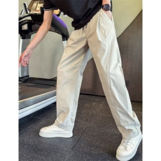 男款弯刀直筒裤痞帅宽松阔腿裤夏季薄款速干男裤2025新款休闲裤子，男装休闲裤，星座506A