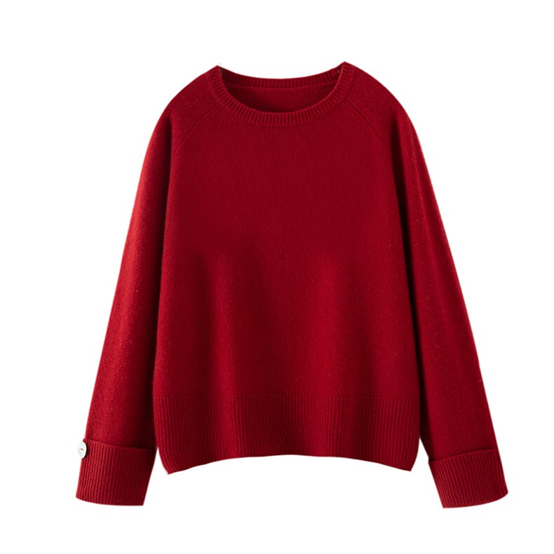 2025秋冬新款女羊绒衫100%纯山羊绒加厚宽松针织套衫简约纯色套衫，女装羊绒衫，窄众羊绒