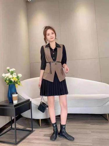 秋季新款两件套连衣裙，女装连衣裙，江南E秀