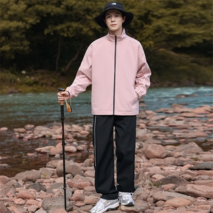 秋季直播新款大码港风情侣户外登上休闲运动套装男D06P75图片