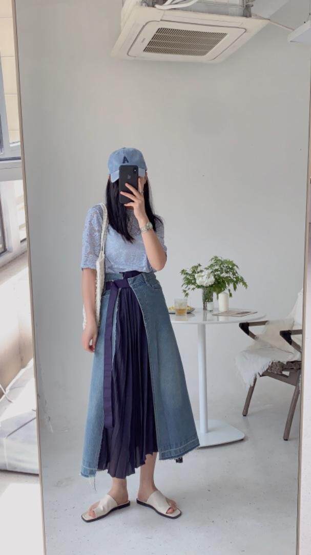 特色拼接半裙，女装半身裙，是爱 SHI AN