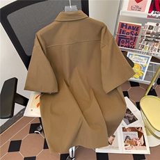 短袖衬衫男夏季日系简约宽松休闲百搭青少年半袖衬衣外套C700-P30，男装T恤，星座1008