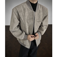 金属装饰雾霾解构大码M-5XL面层：PU皮夹克男JK78049P85控138，男装夹克，星座226-1
