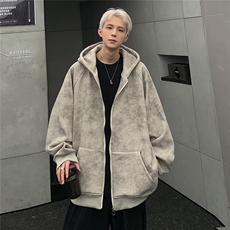 2024美式扎染做旧宽松连帽开衫外套男秋季脏脏夹克帽衫JK91-P78，男装夹克，电商C307