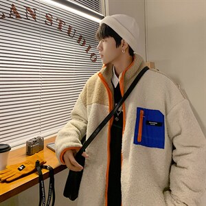 MY211-P135-拼色羊羔毛外套，女装短外套，星座1408-1