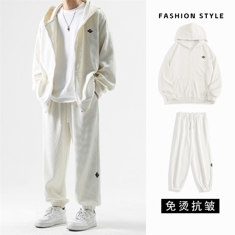运动套装连帽开衫卫衣新款潮牌宽松休闲卫裤两件套TZ852-特批-123,男装休闲裤,星座718
