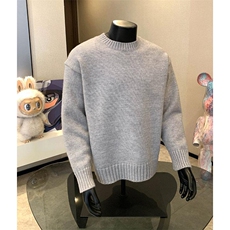 重磅秋冬男女纯色打底针织衫圆领套头半高领毛衣美式复古休闲上衣，男装T恤，电商A486