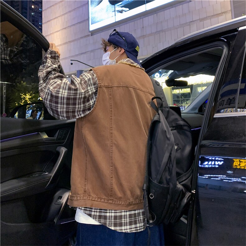 美式牛仔马甲潮牌复古高街宽松休闲百搭街头帅气背心男女M882-P48,男装背心/马甲,星座1008