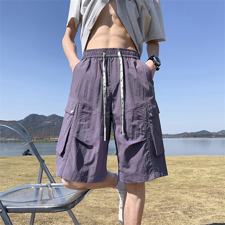 M-8XL夏季宽松大码冰感工装短裤五分裤XZ109-K2376-TP38-控59.9,男装牛仔裤,星座109
