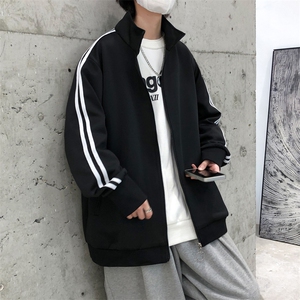 现货开衫卫衣外套男垂感运动服上衣宽松立领夹克A116 P65加绒P75图片
