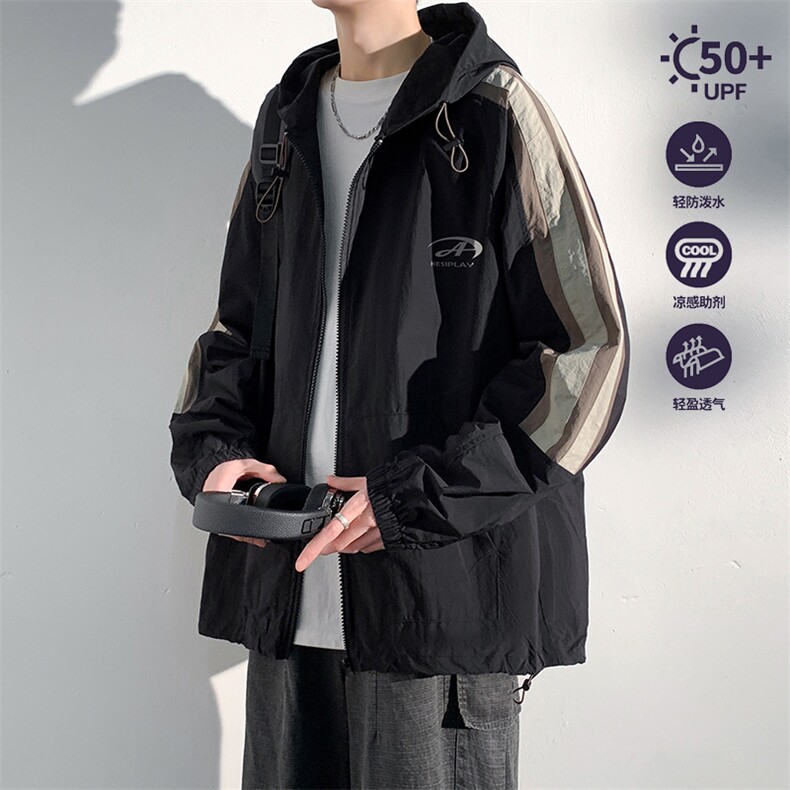 【UPF50+防晒服】XT2390-TP45控价78防紫外线拼色防晒衣百搭外套,男装夹克,电商A102-1