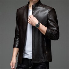 BH3101钱塘2020-2中年男士冬季厚款加棉休闲时尚皮衣夹克P160，男装皮衣，钱塘207-2