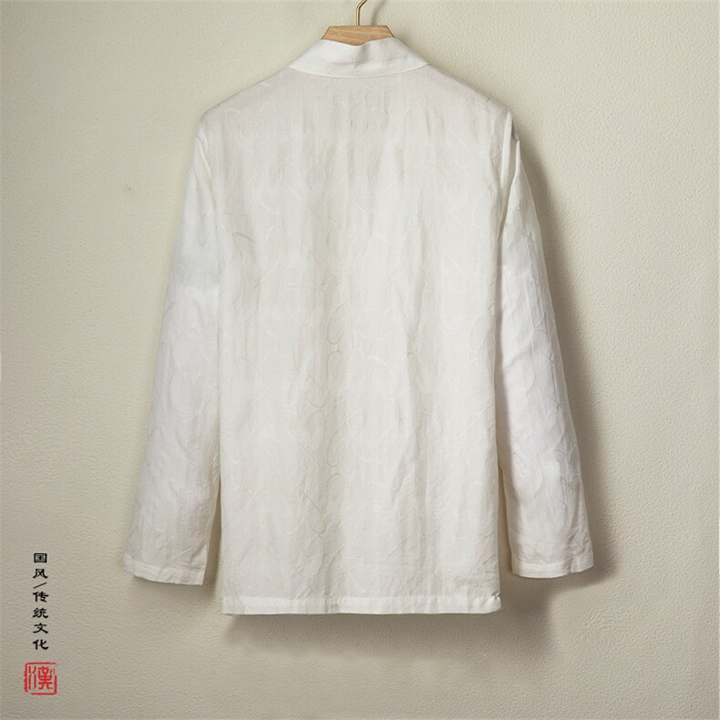 秋装新款风男装提花男士改良新中式汉服道袍C205P65,男装民族服装,钱塘802