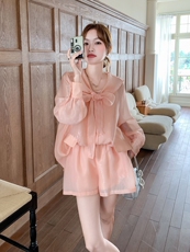 2025夏装新款清凉透气设计感防晒衬衫两件套2321-P145-K218，女装套装/套裙，含赞