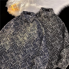 潮纯色青春流行ins冬季宽松型简约日常长袖原宿CS908P46，男装衬衫，星座1116-2