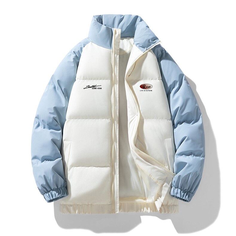 现货抖音得物可供视频三防加厚羽绒拼接棉衣外套面包棉服86624，男装棉衣，电商A486