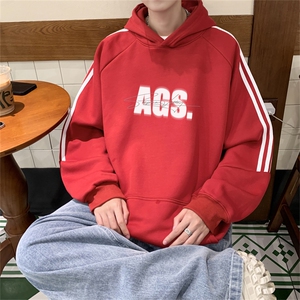 美式三杠条纹复连帽卫衣秋冬男女宽松长袖SWY2475-P55控88 50棉图片