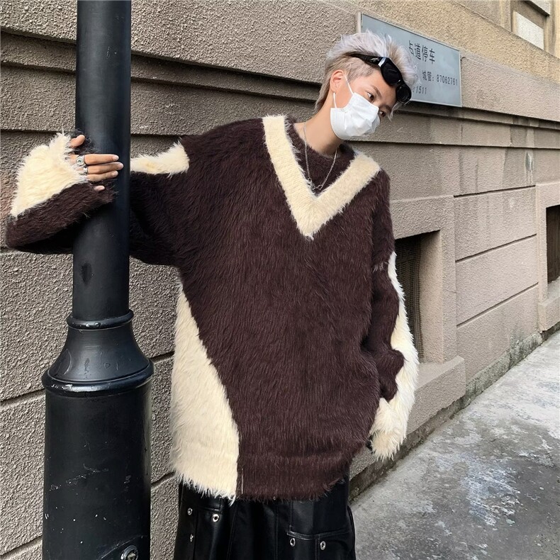 针织衫男韩版潮流拼色个性帅气高街MY9158-P65,男装针织衫/毛衣,星座1109-3