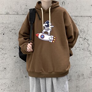 WY2158-P35 纯棉连帽卫衣男大码运动帽衫宽松薄外套男图片