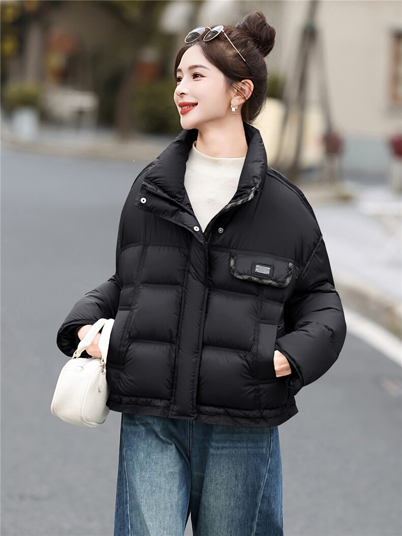 设计感高品小个子羽绒服女短款2025冬季新款法式高级感白鸭绒外套,女装羽绒服,意芙
