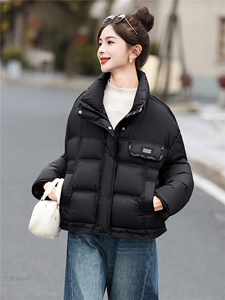 设计感高品小个子羽绒服女短款2025冬季新款法式高级感白鸭绒外套图片