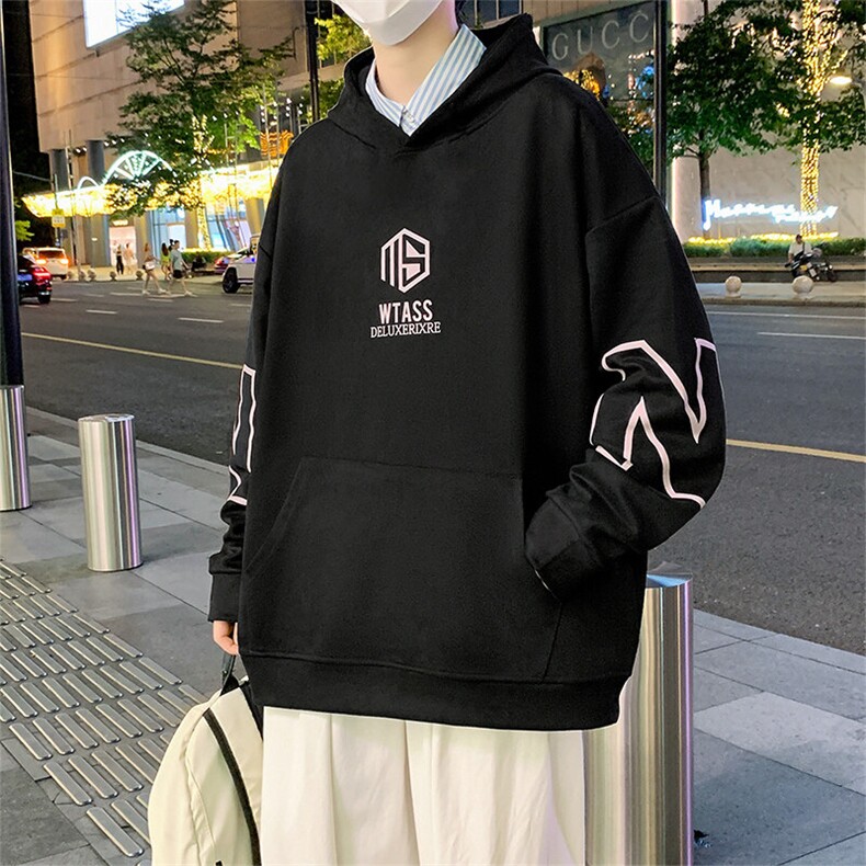 连帽卫衣男春秋季美式潮牌情侣宽松上衣服A168-WGWY06-TP48,男装卫衣,电商A168