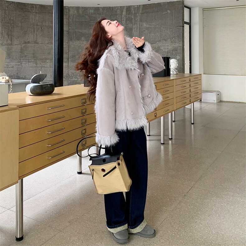 xian货2025冬款加厚皮毛一体B109-9863-225-338,女装短外套,2B109