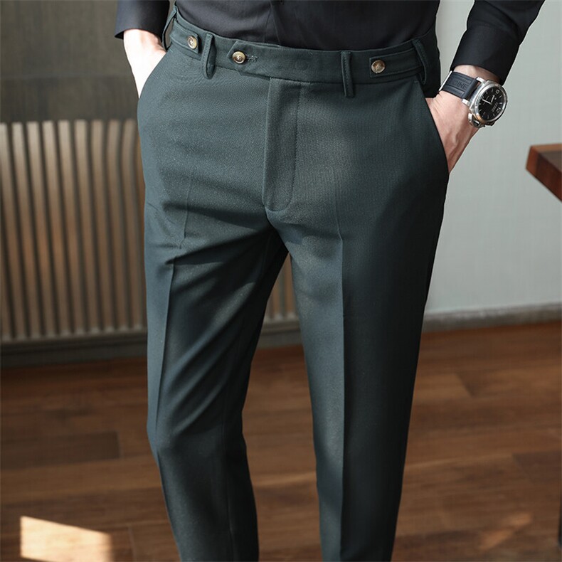 K232021-P68高品质男士春款加厚面料长裤主推款墨绿色28-38码，男装西裤，电商A211