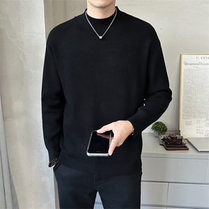 店主风 秋季新款套头半高领毛衣针织衫男加厚打底衫B338-6231-P65图片