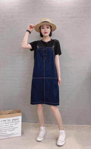 休闲二件套背带牛仔裙，女装，知名度