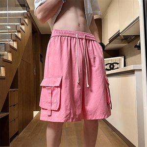 工装日系牛仔短裤夏季美式潮牌复古五分裤多口袋五分裤子1073-p45图片