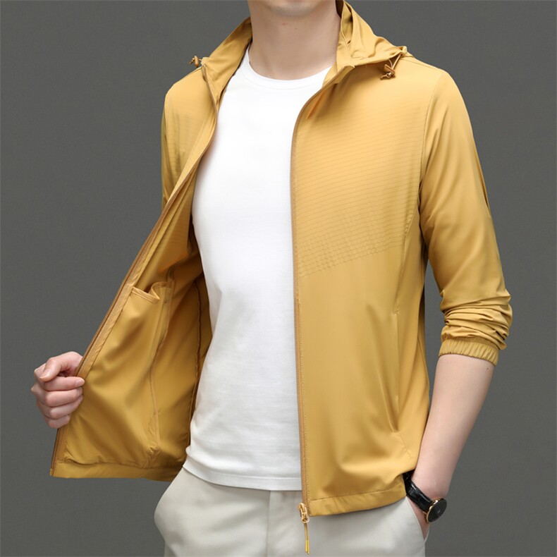 CSFA88122钱塘2020-3夏季新款男士薄款连帽防晒外套P105,男装防晒衣,钱塘207-3