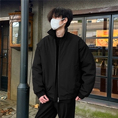 港风2026冬装飞行员夹克棉服厚外套男装冬季宽松翻领棉衣S374特75，男装夹克，电商A233-1