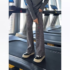 美式扎染刺绣弯刀卫裤男春秋健身运动阔腿裤子直筒垂感脏脏裤，男装休闲裤，星座506A