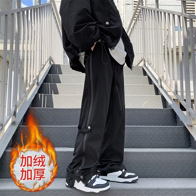 218-1-P55-B1825冬季款时尚休闲加绒加厚宽松裤图片