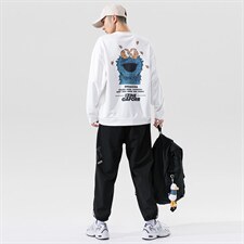 2021冬季新日系大码男无影墙宽松加绒加厚卡通印花卫衣W50561-P38，男装卫衣，电商A001