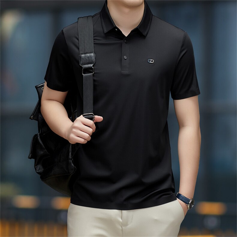 中年休闲男装翻领半袖T恤衫2023夏季新款男士polo衫薄款休闲上衣,男装Polo衫,电商B212（原钱塘6029）