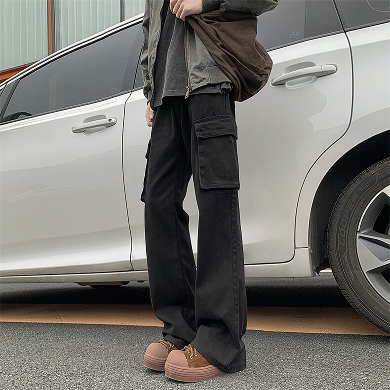 A408-24K2503-P65-X89-M-3XL美式休闲复古微喇工装裤春季新款,男装休闲裤,电商A408