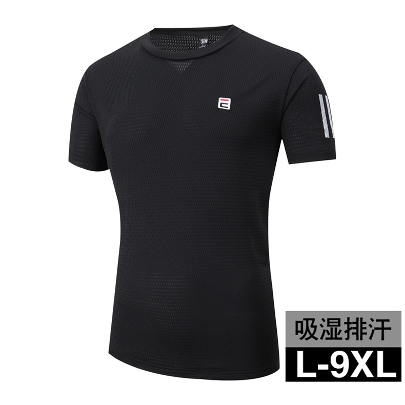 男大码运动短袖T恤弹力网眼透气 5032-1_T83(L-X4LP40 5XL-9XLP45图片