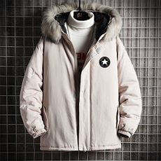 MM48008-P130冬季大毛领衣男士大码加厚袄男服网格挂拍，男装棉衣，电商A040A