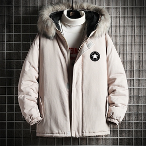 MM48008-P130 冬季大毛领衣男士大码加厚袄男服 网格挂拍图片